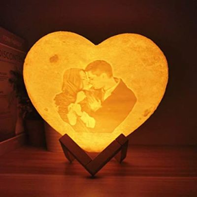 Lámpara Corazón personalizada con foto y frase